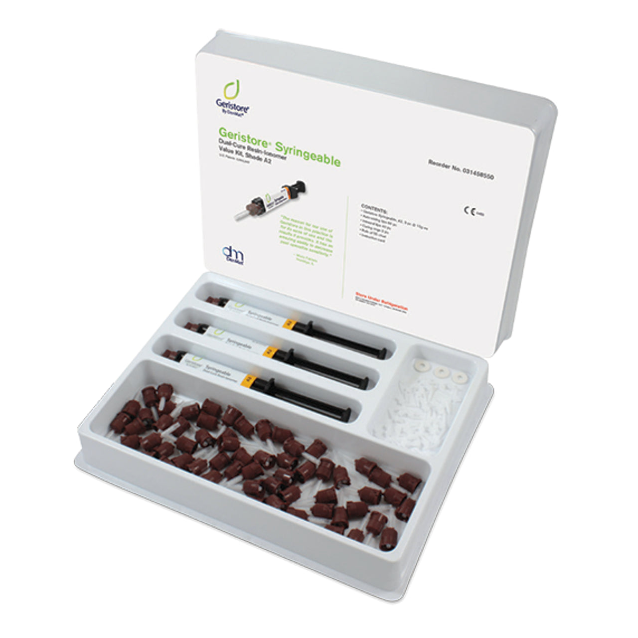 Denmat 031458550 GeriStore Syringeable Dual Cure Resin Ionomer Value Kit A2 EXP Jul 2026 Denmat 031458550 GeriStore Syringeable Dual Cure Resin Ionomer Value Kit A2 EXP Jul 2026